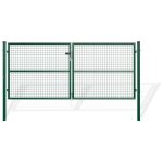 Casanoov ? portail battant grillag� 300x130cm ? acier galvanis� vert ral 6005 ? maille 50x50mm ? poteaux ...