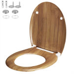 Casaria - abattant wc universel avec frein sige mcanisme d'abaissement design au choix bambou