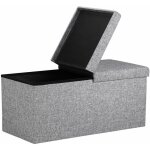 Casaria� banc de rangement avec couvercle rabattable si�ge pouf coffre de rangement pliable pour salon ...