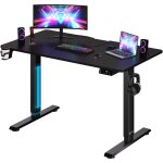 Casaria - bureau �lectrique r�glable en hauteur avec �cran lcd 73 - 118cm bureau assis debout structure ...