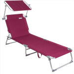 Casaria - chaise longue pliable ibiza dossier rglable 4 positions pare - soleil intgr compacte et ...