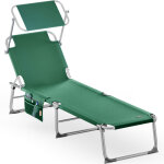 Casaria - chaise longue pliable ibiza dossier r�glable 4 positions pare - soleil int�gr� compacte et ...