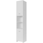 Casaria - colonne de salle de bain blanche armoire de rangement 180x30x30cm meuble haut de salle de bains ...