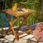 Table basse pliante en bois d'acacia 46x46cm table d'appoint pliable pour jardin terrasse intérieur extérieur ... Table basse pliante en bois d'acacia 46x46cm table d'appoint pliable pour jardin terrasse intérieur extérieur ...