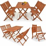 Ensemble de jardin sydney en bois d'acacia certifi� fsc� set de table et 4 chaises pliables salon de ...