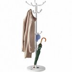 Porte - manteau avec base en marbre 14 crochets 37x37x175cm portemanteau sur pieds stable rangement porte ...