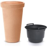 Led leds - casaria pot de fleurs xxl 42l bac  plantes 63x40cm rond rsistant  l'hiver jardin terrasse ...