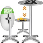 Casaria 2x table haute ronde pliable bar bistrot mange debout rglable en hauteur 70 / 115 cm jardin ...