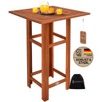 Table de bar carr�e jardin terrasse en bois d'acacia table haute 75x75x110cm �v�nements f�tes ext�rieur ...