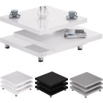 Casaria - table basse de salon modulable table basse carr�e moderne 72 x 72 cm 60 x 60 cm avec plateaux ...