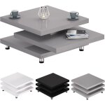 Casaria - table basse de salon modulable table basse carre moderne 72 x 72 cm 60 x 60 cm avec plateaux ...
