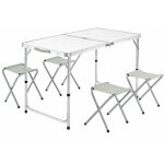 Casaria - table de camping 4 chaises pliantes fonction valise gris ensemble au choix blanc