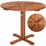 Table de jardin appoint balcon terrasse bar bois d'acacia huil� � 70, 5cm brun