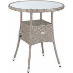 Table de jardin en polyrotin 80cm résistant aux intempéries rond extérieur petit terrasse balcon table ... Table de jardin en polyrotin 80cm résistant aux intempéries rond extérieur petit terrasse balcon table ...