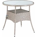 Table de jardin en polyrotin 80cm résistant aux intempéries rond extérieur petit terrasse balcon table ... Table de jardin en polyrotin 80cm résistant aux intempéries rond extérieur petit terrasse balcon table ...
