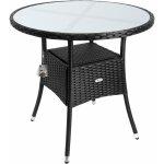Table de jardin en polyrotin 80cm r�sistant aux intemp�ries rond ext�rieur petit terrasse balcon table ...