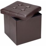 Casaria� tabouret cube avec espace de rangement pouf 38 x 38 x 38 cm coffre de rangement repose - pied ...