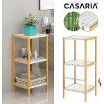 Tag�re en bambou meuble de rangement avec tablettes blanches 10 kg max. par niveau maison salle de bain ...