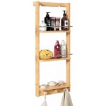 Tagre de douche en bambou avec 3 compartiments 3 crochets serviteur de douche 70x28, 5x10 cm charge ...
