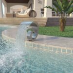 Le poisson qui jardine - cascade - fontaine incurve inox bassin de jardin & piscine 50 x 30 x 53 cm ...