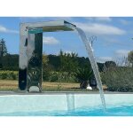 Cascades - inox fontaine piscine bassin mod�le demi cube hauteur 70cm