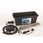 Ubbink ? cascade de jardin led 60 cm ? lame en acier inoxydable ? �clairage 35 leds ? pompe 3900 l / ...