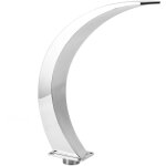 Cascade de piscine en acier inoxydable 304, design courb� avec filetage int�rieur g1 pour fontaine ext�rieure ...