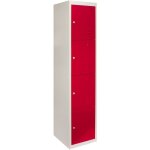 Casier mtallique 4 portes rouge casier verrouillable parfait pour salle de sport, cole, vestiaire , ...