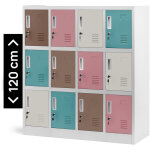 Casiers de rangement en m�tal pour vestiaire d?�coles maternelles ola, 1090 x 1200 x 450 mm, gris pastel ...
