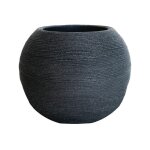 Vasar - caspo' sfera rigata vase shabby en r�sine diam�tre 40cm - couleur : pearl white - colore: grigio ...