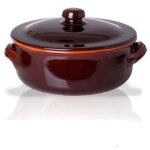 Casserole en terracotta avec couvercle 18x12 cm