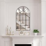 Cassilando - 80 � 50cm miroir en m�tal � fen�tre arqu�e avec grand miroir mural en verre noir pour la ...