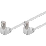 Goobay - cat 5e cble patch 2x 90 coud, f / utp, blanc, 0, 5 m, conducteur en aluminium plaqu cuivre ...
