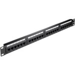 Cat 5e panneau de brassage 19 pouces (48, 3 cm), 24 ports (1 u), utp non blind, noir. classe de blindage ...