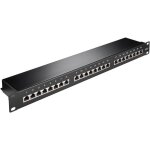 Cat 6 panneau de brassage 19 pouces (48, 3 cm), 24 ports (1 u), stp blind, noir. version couleur noir ...
