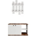 Catter house - armoire multifonction - meuble  chaussures kavala blanco - marrn 90x32x53 cm 2 portes, ...
