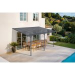 Cazeboo - pergola / carport adossé kleo 4, 5x3m aluminium gris Cazeboo - pergola / carport adossé kleo 4, 5x3m aluminium gris