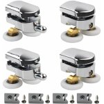 Lot de 4 roulettes doubles - pour porte de douche coulissante,  2 roues de 23 mm de diamtre en alliage ...