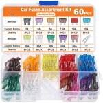 Ccykxa - 60pcs fusible voiture set - pour fusibles auto truck / rv / camion / moto (2a 3a 5a 7. 5a 10a ...