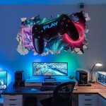 Ccykxa - autocollants muraux gamer 3d, gamer poster murale d�coration, sticker mural de chambre gar�on, ...