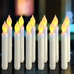 Ccykxa bougies led ? longues bougies menorah ? lot de 12 bougies sans flamme aliment�es par piles aa ...
