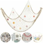 Filet de pche dcoratif 200x150cm filet de fche avec coquilles style mditerranen photo dcoration ...