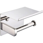 Ccykxa porte papier toilette mural en acier inoxydable distributeur papier avec tablette pour salle de ...