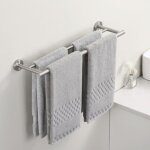 Ccykxa - porte - serviettes double porte serviette salle de bain acier inoxydable sus 304 barre porte ...