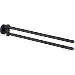 Ccykxa - porte serviette salle de bain mural uno bosio black, barre porte - serviettes mural avec 2 bras ...