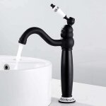 Ccykxa - robinet lavabo rtro noir haut, mitigeur lavabo pivotant  360robinet salle bain, mitigeur ...