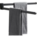 Ccykxa - serviettes pivotant noir - oganizer - gain de place - support mural pour serviettes - double ...