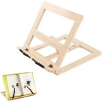 Ccykxa support de livre en bois. porte - livre avec 2 supports de page en m�tal. support pliable et r�glable ...