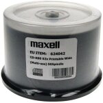 Cd - r 700mb 52x80 min, broche, disque imprimable - maxell Cd - r 700mb 52x80 min, broche, disque imprimable - maxell