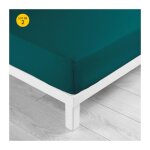Lot de 2 draps housse bonnet 30 cm king size 180 x 200 cm coton 57 fils petrole